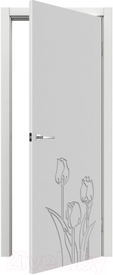 Дверь межкомнатная MDF Techno Stefany 1123 50x200 (белый)