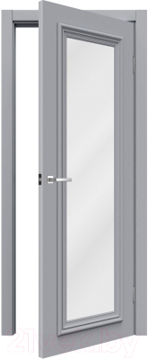 Дверь межкомнатная MDF Techno Stefany 2011 50x200 (RAL 7040/стекло графит)
