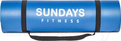 Коврик для йоги и фитнеса Sundays Fitness LKEM-3006B (183x61x1см, голубой)
