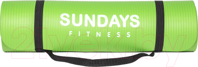 Коврик для йоги и фитнеса Sundays Fitness LKEM-3006B (183x61x1см, салатовый)