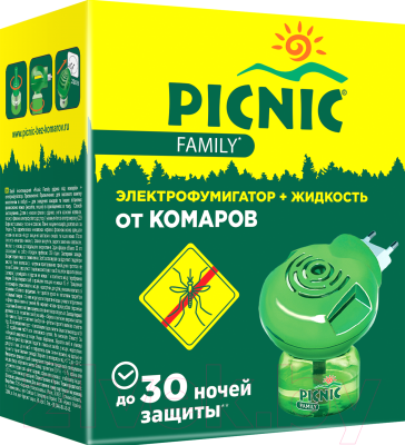 

Электрофумигатор PICNIC, Family от комаров 30 ночей
