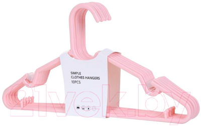 Набор пластиковых вешалок-плечиков Miniso 6626 (розовый)