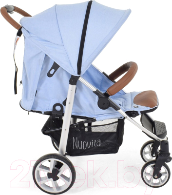 Детская прогулочная коляска Nuovita Corso (светло-голубой/серебристая рама)