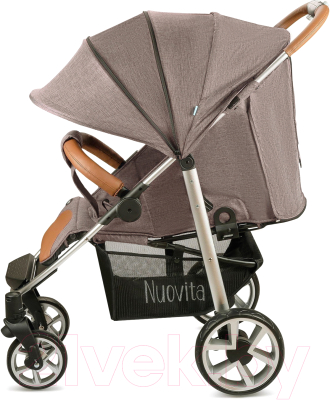 Детская прогулочная коляска Nuovita Corso (кофейный/серебристая рама)