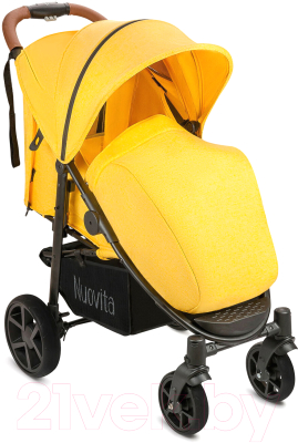Детская прогулочная коляска Nuovita Corso (желтый/черная рама)
