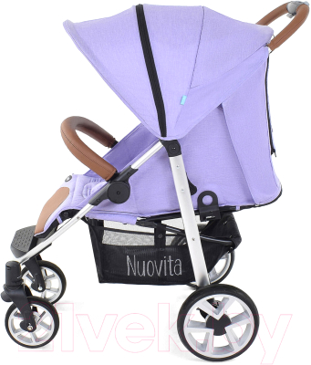 Детская прогулочная коляска Nuovita Corso (сиреневый/серебристая рама)