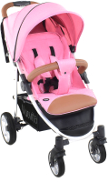 Детская прогулочная коляска Nuovita Corso (розовый/серебристая рама) - 