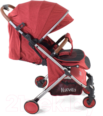 Детская прогулочная коляска Nuovita Giro (бордовый/серая рама)