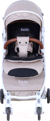 Детская прогулочная коляска Nuovita Giro Lux (бежевый/белая рама)