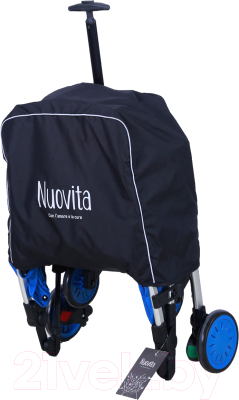 Детская прогулочная коляска Nuovita Giro Lux (синий/серебристая рама)