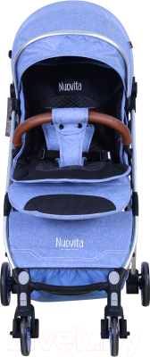 Детская прогулочная коляска Nuovita Giro Lux (джинсовый/черная рама)