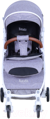 Детская прогулочная коляска Nuovita Giro Lux (серый/белая рама)