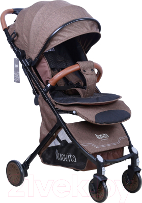 Детская прогулочная коляска Nuovita Giro Lux (коричневый/черная рама)
