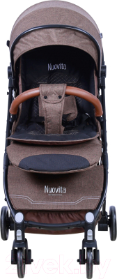 Детская прогулочная коляска Nuovita Giro Lux (коричневый/черная рама)