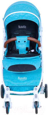 Детская прогулочная коляска Nuovita Giro Lux (мята/белая рама)