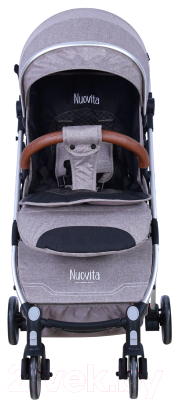 Детская прогулочная коляска Nuovita Giro Lux (кофейный/серебристая рама)