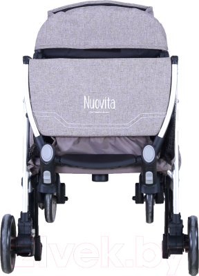 Детская прогулочная коляска Nuovita Giro Lux (кофейный/серебристая рама)