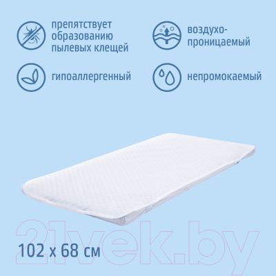 Наматрасник в кроватку Nuovita Aquastop Friends-500 68x102 (белый)