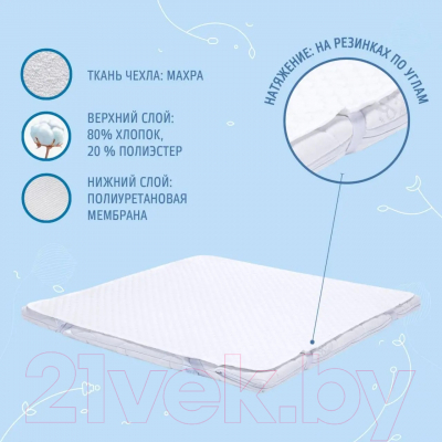 Наматрасник в кроватку Nuovita Baby Land Aquastop-500 85x85 (белый)