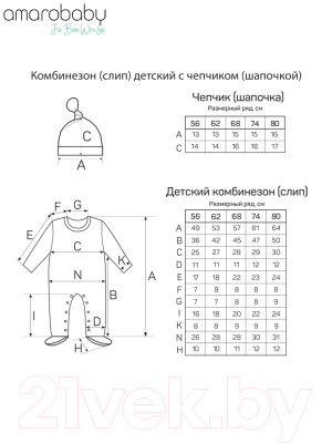 Комплект одежды для малышей Amarobaby Soft Hugs Единороги / AB-OD20-SHE301/00-74 (белый, р. 74)