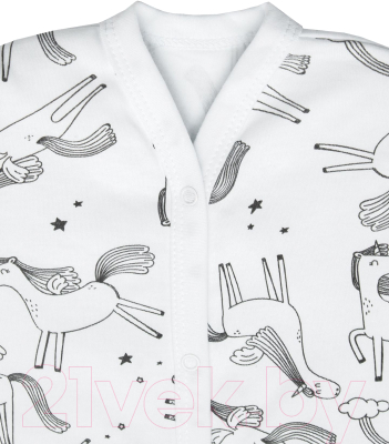 Комплект одежды для малышей Amarobaby Soft Hugs Единороги / AB-OD20-SHE301/00-74 (белый, р. 74)