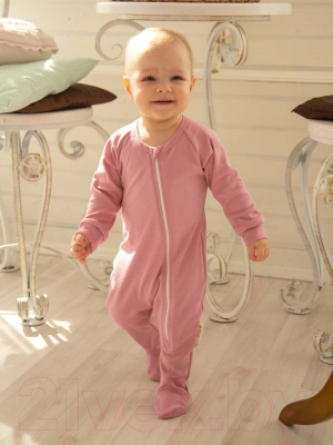 Комбинезон для малышей Amarobaby Nature / AB-OD21-NZ304/06-74 (розовый, р. 74)