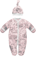 Комплект одежды для новорожденных Amarobaby Soft Hugs Лесная сказка / AMARO-ODSH301-LS-06-68 (розовый, р. 68) - 