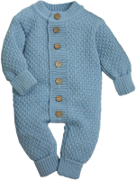 Комбинезон для малышей Amarobaby Pure Love Wool / AB-OD20-PLW5/22-56 (голубой, р. 56) - 