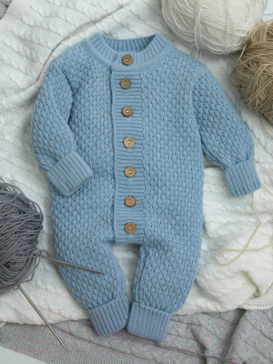 Комбинезон для малышей Amarobaby Pure Love Wool / AB-OD20-PLW5/22-62 (голубой, р. 62)