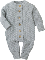 Комбинезон для малышей Amarobaby Pure Love Wool / AB-OD20-PLW5/11-62 (серый, р. 62) - 