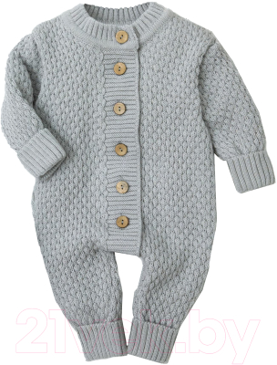Комбинезон для малышей Amarobaby Pure Love Wool / AB-OD20-PLW5/11-74 (серый, р. 74)