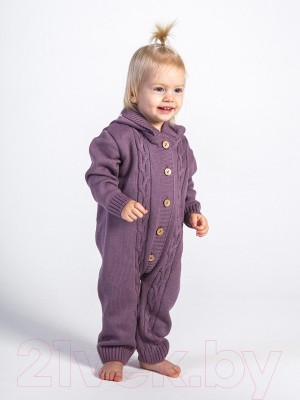 Комбинезон для малышей Amarobaby Pure Love / AB-OD20-PL502/22-74 (фиолетовый, р. 74)