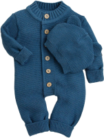 Комплект одежды для малышей Amarobaby Pure Love / AB-OD20-PL501/20-80 (джинс, р. 80) - 