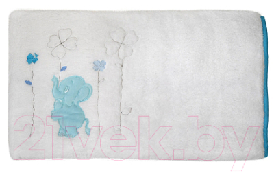 Плед для малышей Kidboo Elephants 80x120 (велсофт, синий)