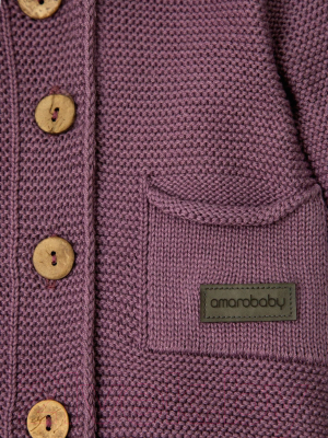 Кофта для малышей Amarobaby Pure Love / AMARO-OD20-SH1201/06-62 (фиолетовый, р. 62)
