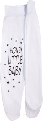 Ползунки Amarobaby Honey Little Baby / AMARO-ODHL4-56 (белый, 56)
