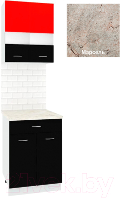 

Комплект кухонных модулей Кортекс-мебель, Корнелия Экстра 60р1ш2д