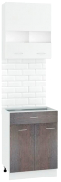 Комплект кухонных модулей Кортекс-мебель Корнелия Экстра 60р1ш2д без столешницы (белый/береза) - 