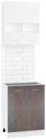 Комплект кухонных модулей Кортекс-мебель Корнелия Экстра 60р2д без столешницы (белый/береза) - 