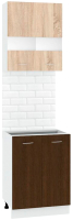 Комплект кухонных модулей Кортекс-мебель Корнелия Экстра 60р2д без столешницы (дуб сонома/венге) - 
