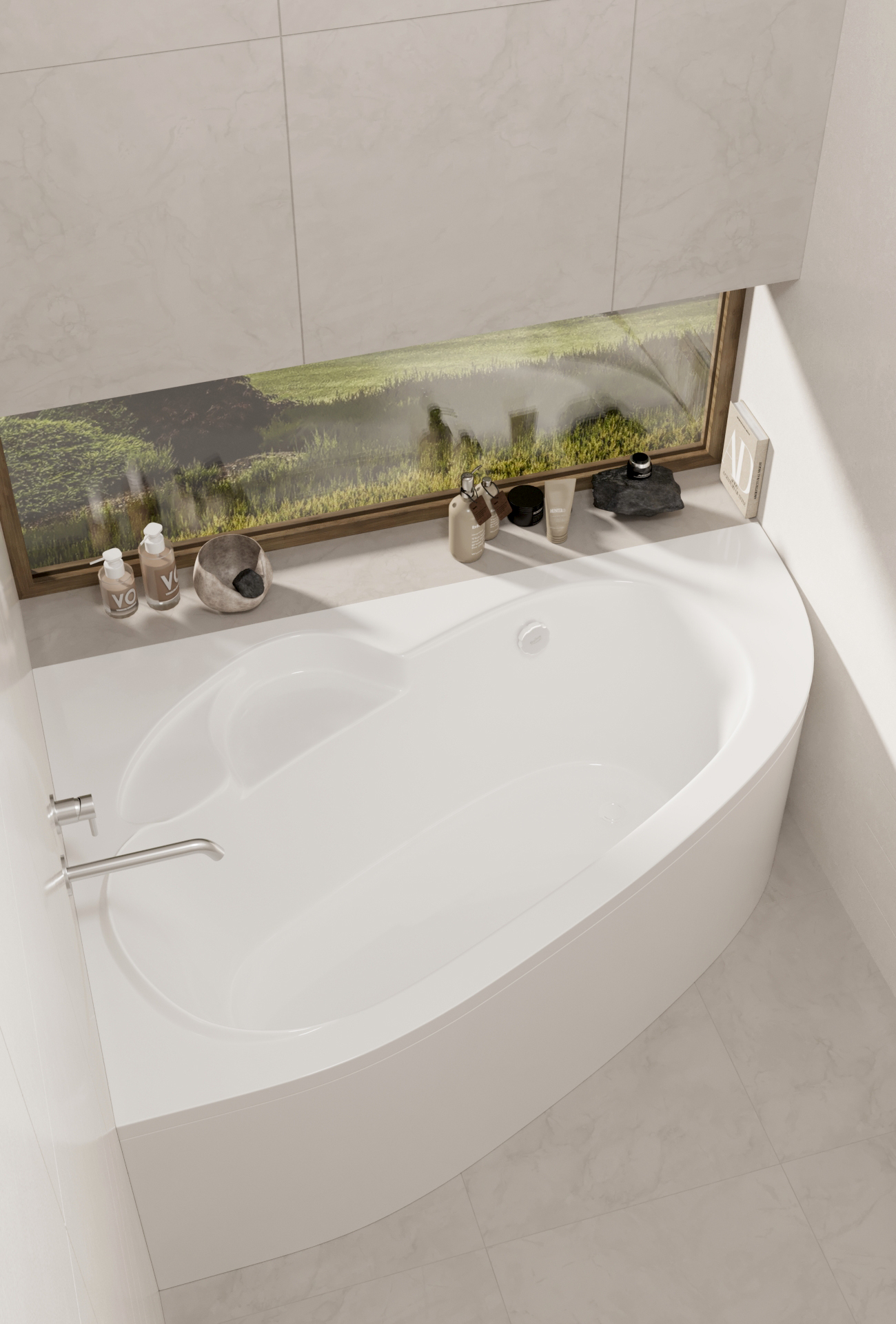 Ванна акриловая Alba Spa Katrina 170x110 L (с экраном) — фото 4