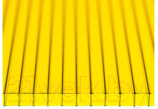 Сотовый поликарбонат КомфортПром Тюльпан 2м 3.8мм (желтый)