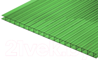 Сотовый поликарбонат КомфортПром Тюльпан 2м 3.8мм (зеленый) - 