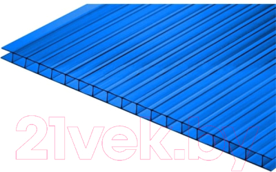 Сотовый поликарбонат КомфортПром Тюльпан 2м 3.8мм (синий)