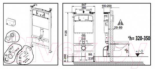 Унитаз подвесной с инсталляцией Roca Dama Senso 7893104680 + 8901130B1