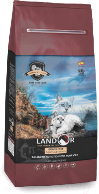 Сухой корм для кошек Landor Для взрослых кошек с индейкой с бататом / 7843106 (400г)