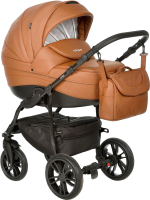 Детская универсальная коляска INDIGO Special +F 3 в 1 (Is 08, коричневая кожа) - 