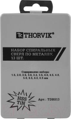 Набор сверл Thorvik TDBS13 (13 предметов)