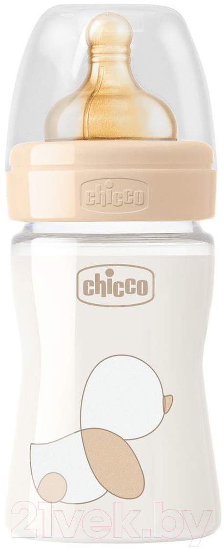 Бутылочка для кормления Chicco Original Touch Glass Uni с латексной соской / 00027710300000 (150мл)