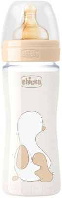 Бутылочка для кормления Chicco Original Touch Glass Uni с латексной соской / 00027720300000 (240мл)